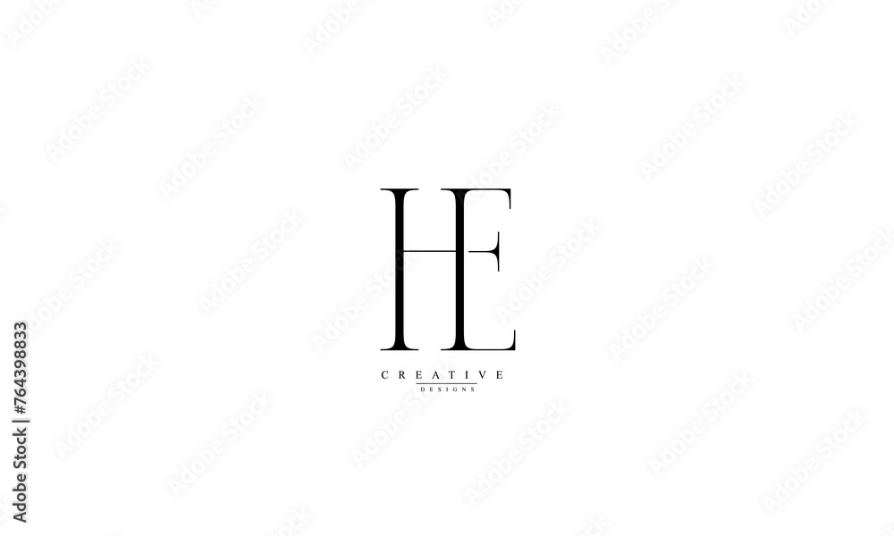 Alphabet letters Initials Monogram logo HE EH H E Alphabet letters Initials Monogram logo HE EH H E