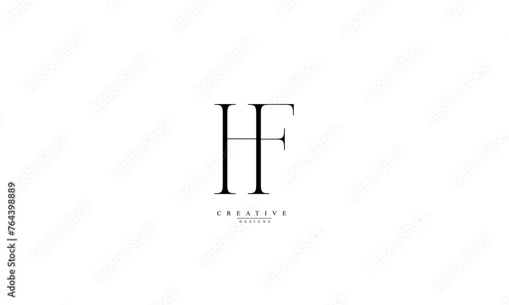 Alphabet letters Initials Monogram logo HF FH H F Alphabet letters Initials Monogram logo HF FH H F