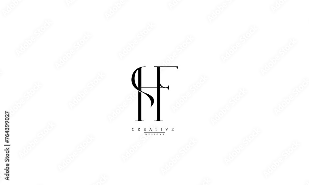 Alphabet letters Initials Monogram logo HF FH H F Alphabet letters Initials Monogram logo HF FH H F