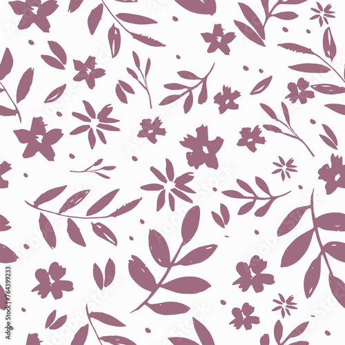 Abstract floral pattern design. Hand drawn vector design flowers and leaves. Print surface seamless pattern for fabric  stationery  fashion  packaging.