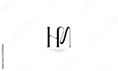 Alphabet letters Initials Monogram logo HM MH H M