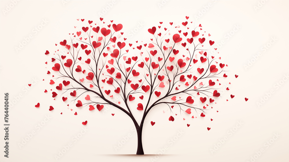 A red heart-shaped tree for Valentine's Day. A red heart-shaped tree for Valentine's Day.