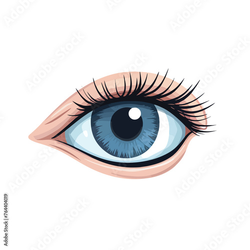 Flat design cartoon eye profile icon vector illustr