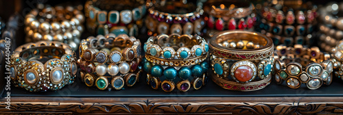 silver jewelry box, Cloe Up of Bracelets,