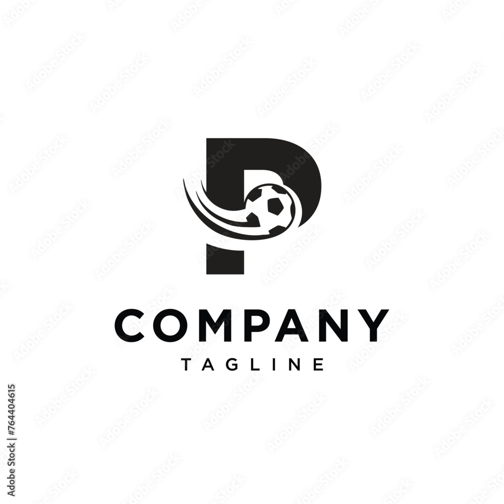 Letter P football logo icon vector template.eps Letter P football logo icon vector template.eps