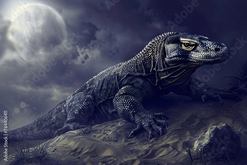 In the shadow of the Komodo dragon the wild holds its breath timeless and fierce photo