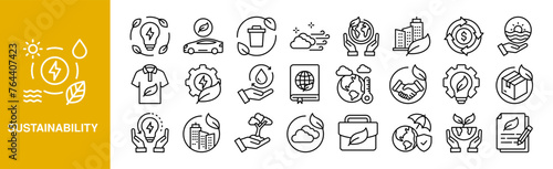 Sustainability Icon Set For Design Elements	
