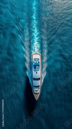 Aereal view of a boat float...