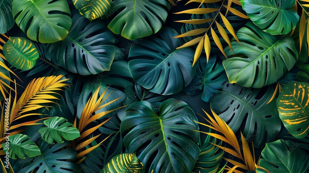 Geometric jungle leaves pattern, abstract and lush Geometric jungle leaves pattern, abstract and lush
