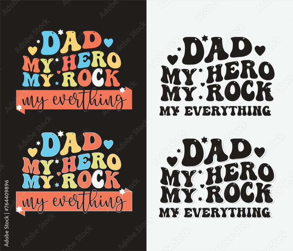 Naklejka premium vector fathers day t shirt design, retro happy fathers day t shirt, dad t shirts, super dad , typography t shirt design