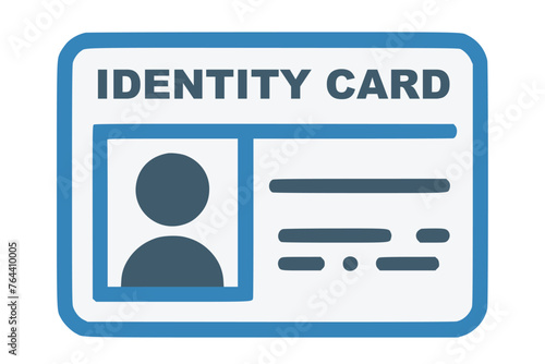 Identification card with Profile icon. National Id card document with photo. Approve identity verification card, Verification badge User or profile card, personal identity verify. 