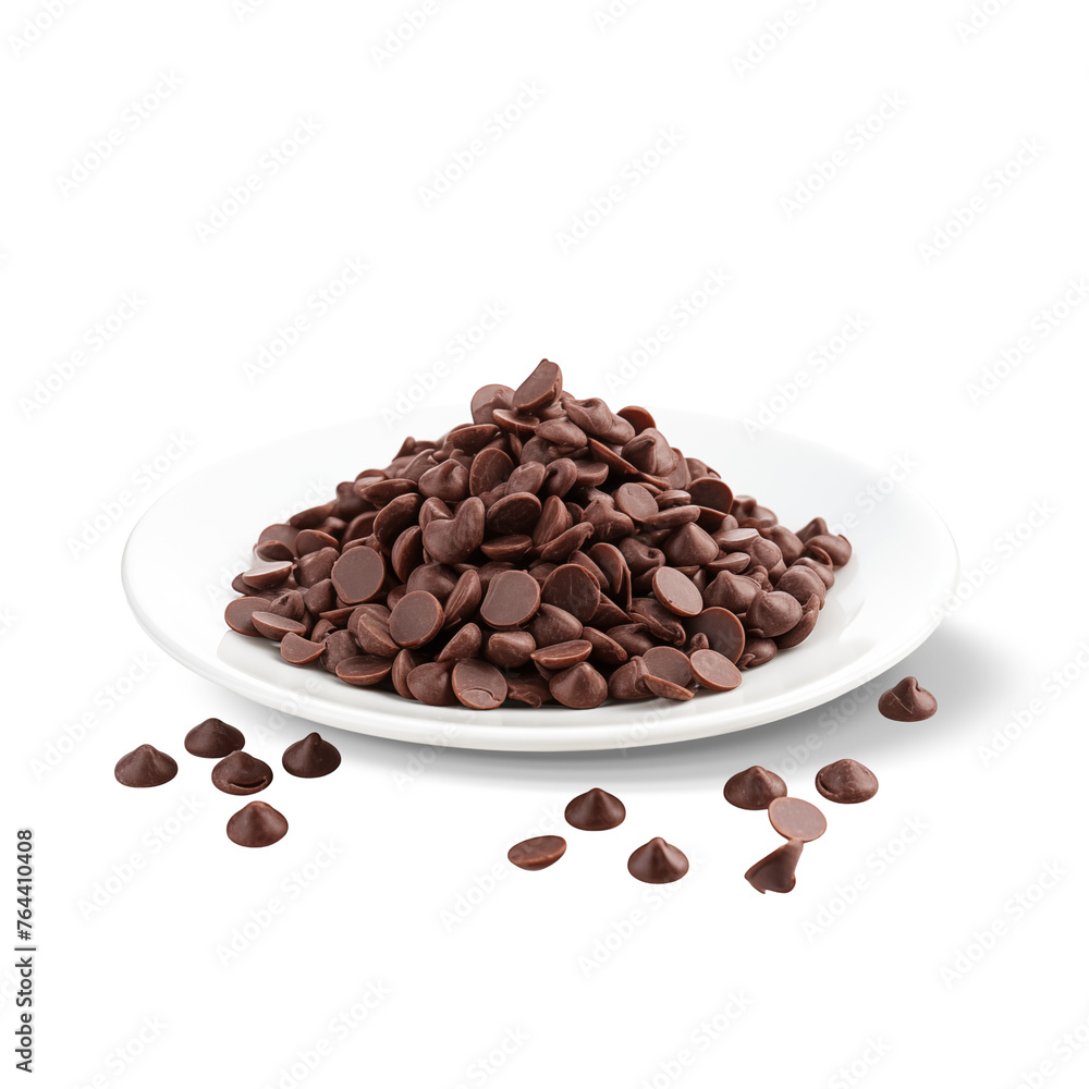 chocolate chips isolated on white chocolate chips isolated on white