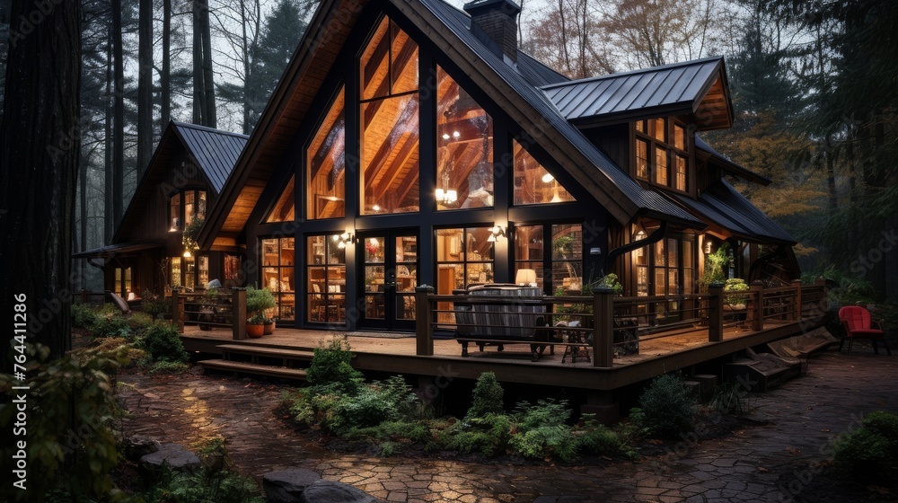 Large Cabin Style House in the Woods