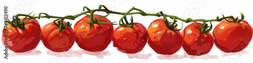 Illustration of Tomatoes lined up in a row - banner - Generative AI © Michael