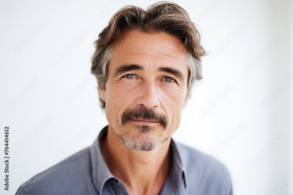 Portrait of a handsome mature man looking at the camera with a serious expression Portrait of a handsome mature man looking at the camera with a serious expression
