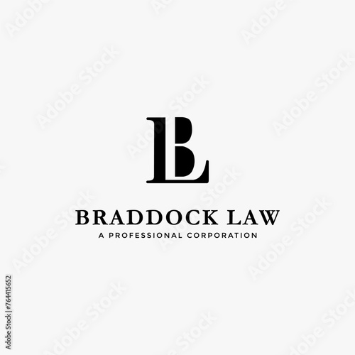Initial letter logo B and L, BL LB monogram logo icon on white background