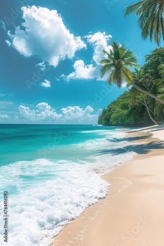 paradise tropical beach with turquoise ocean