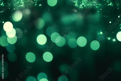 christmas lights. festive new year blurred green and black background. beautiful sparkling backdrop, texture. bokeh. copy space. xmas