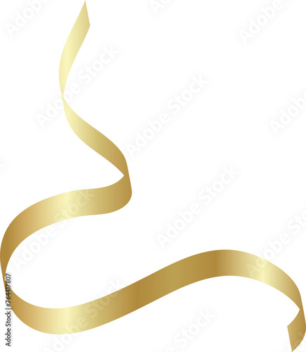 Set of gold ribbons. Christmas and new year holiday decoration