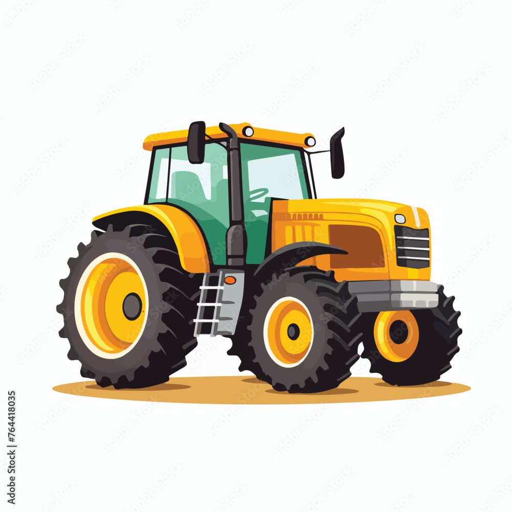 Tractor vehicle agricultural farm machine flat vect