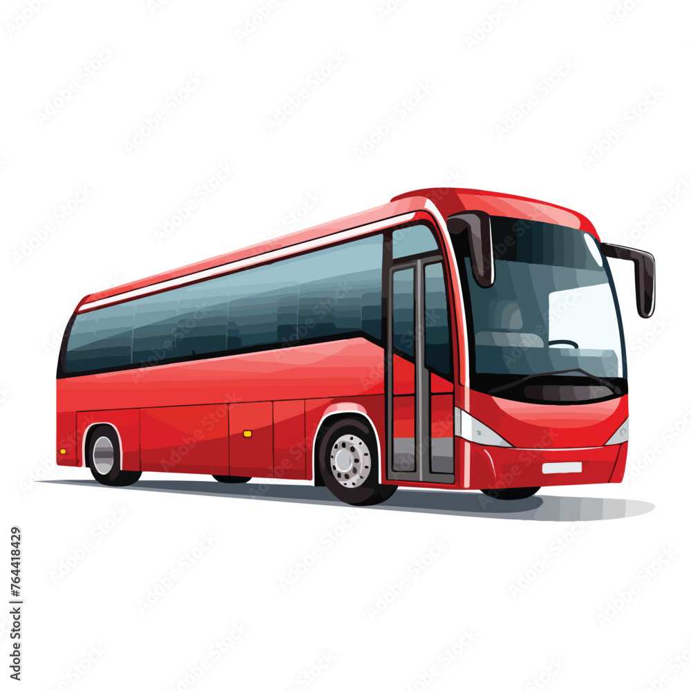 Vector design red tour bus transport icon isolated