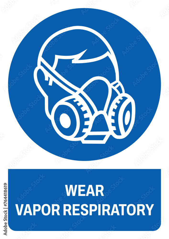 ISO mandatory safety signs wear vapor respiratory size a4/a3/a2/a1