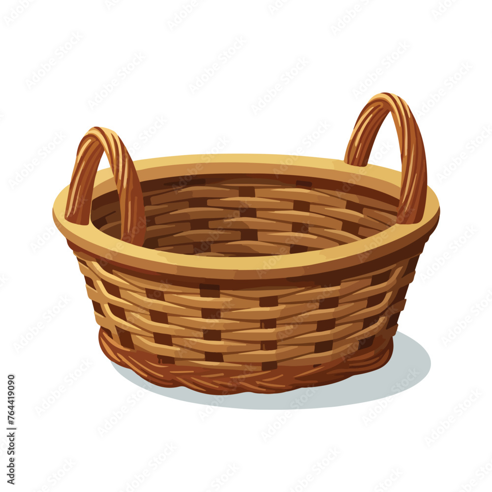Wicker basket camping cartoon icon symbol empty fla