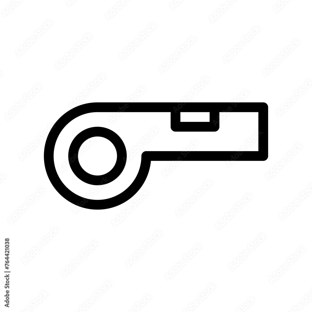 This is the Whistle icon from the Sport icon collection with an Outline style