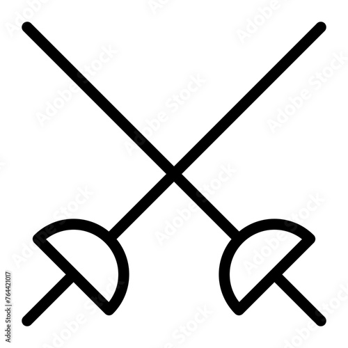 This is the Fencing icon from the Sport icon collection with an Outline style