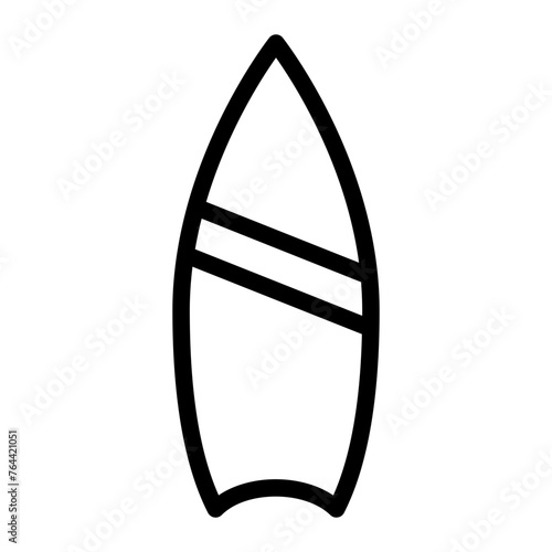 This is the Surf Board icon from the Sport icon collection with an Outline style