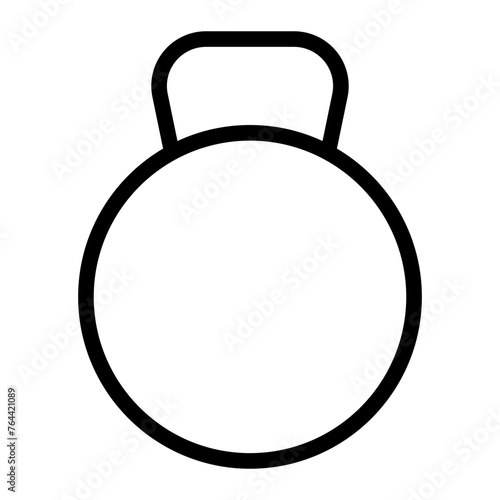 This is the Kettlebell icon from the Sport icon collection with an Outline style