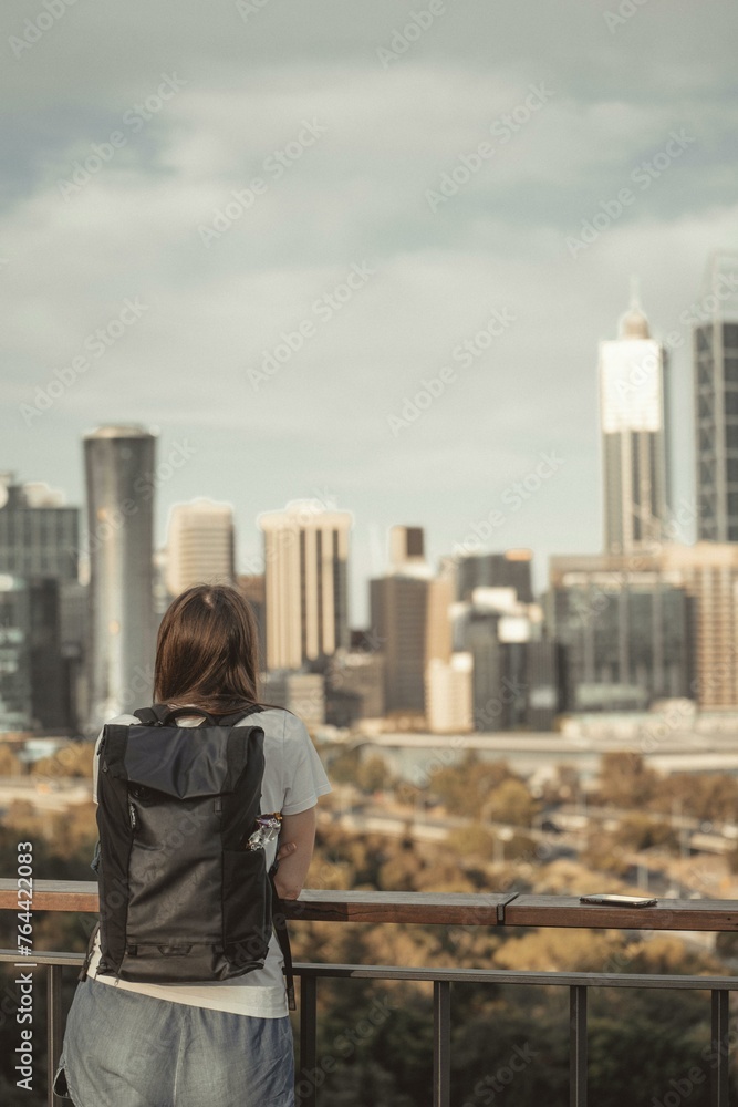 woman in a city