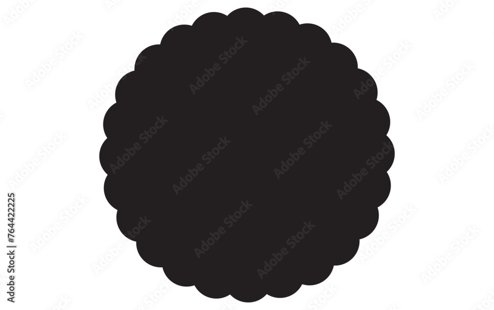 radial circles scallop shape icon vector isolated on white background radial circles scallop shape icon vector isolated on white background