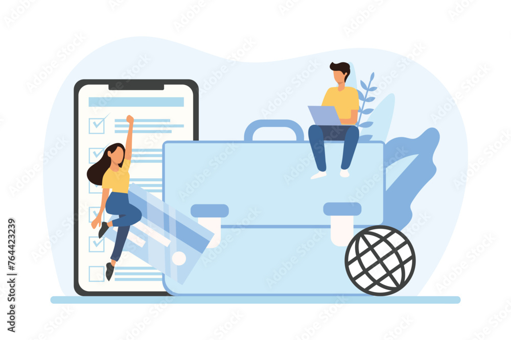 Business Discussion Flat Design Illustration Business Discussion Flat Design Illustration