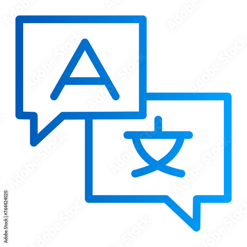 This is the Language icon from the online marketing icon collection with an Outline gradient style