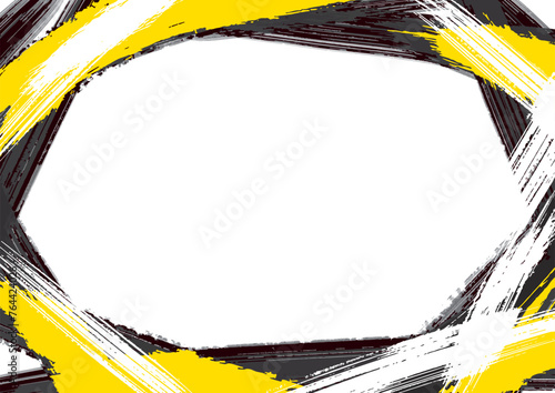 黒と白と黄色の絵の具で囲った背景