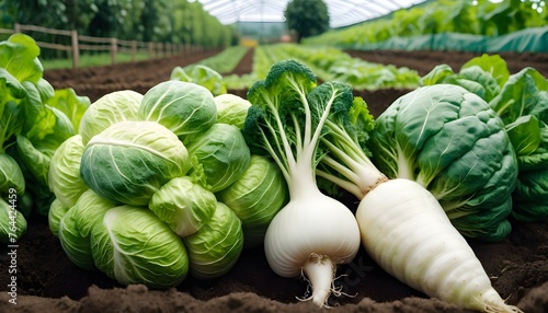 Vegetable in the garden green color on an organic farm
