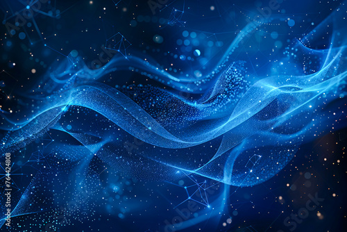 Futuristic abstract background with glowing particles, symbolizing technology, science, and energy