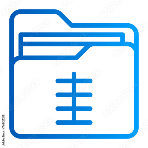 This is the Zip Folder icon from the data management icon collection with an Outline gradient style