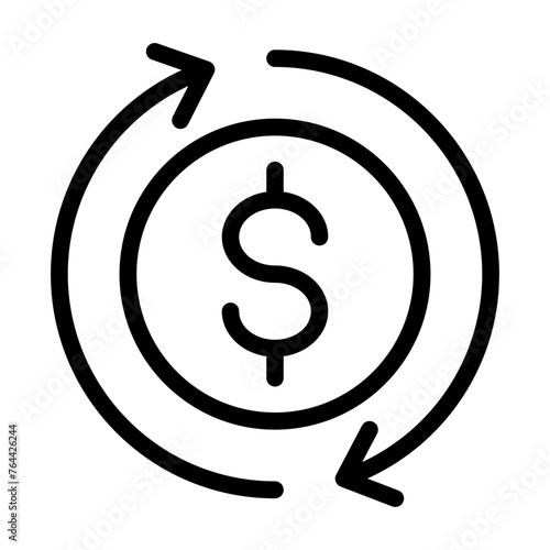 This is the Cashflow icon from the investment icon collection with an Outline style