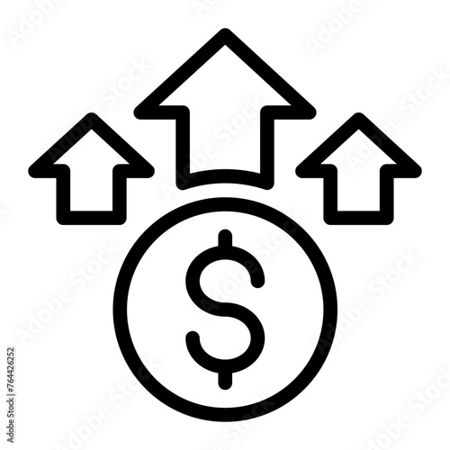 This is the Inflation icon from the investment icon collection with an Outline style