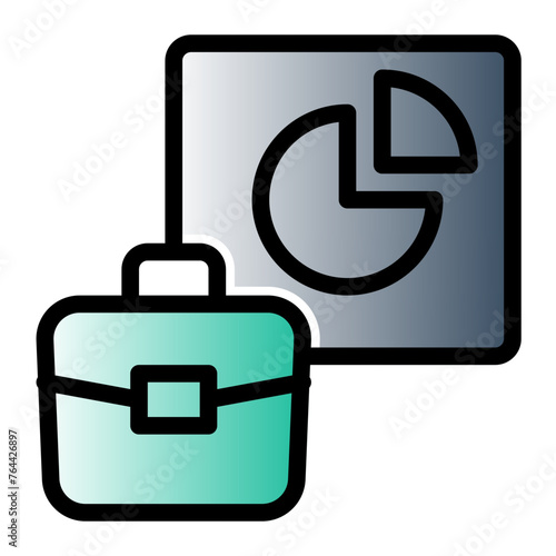 This is the Portofolio icon from the investment icon collection with an Outline color lineal gradient style