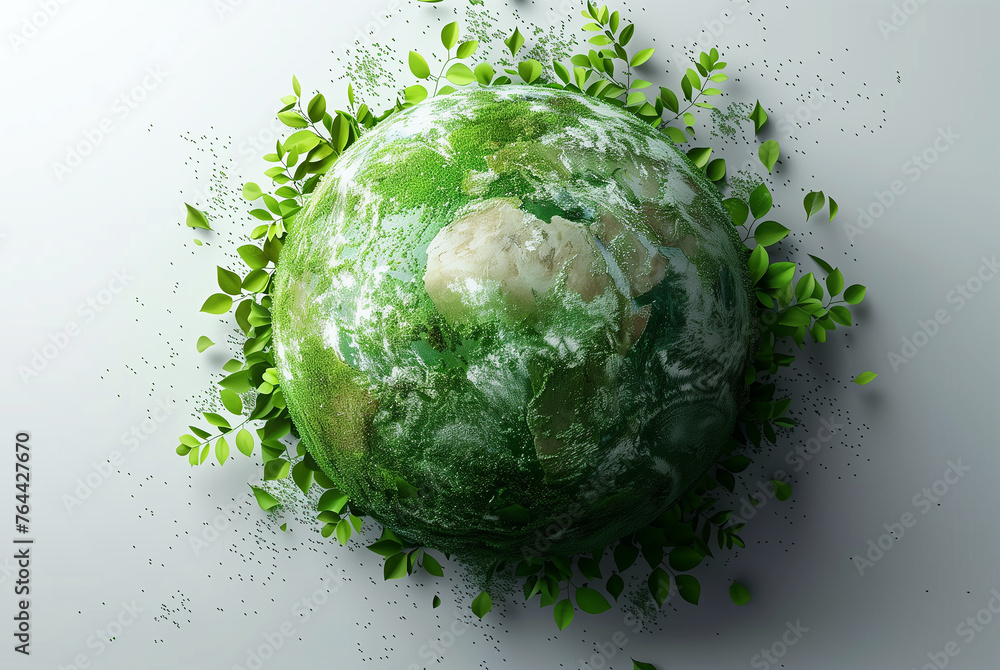 Earth day concept. Illustration of the green planet earth on a white background. Save the Earth concept. Happy Earth Day, 22 April. Ai generated image Earth day concept. Illustration of the green planet earth on a white background. Save the Earth concept. Happy Earth Day, 22 April. Ai generated image