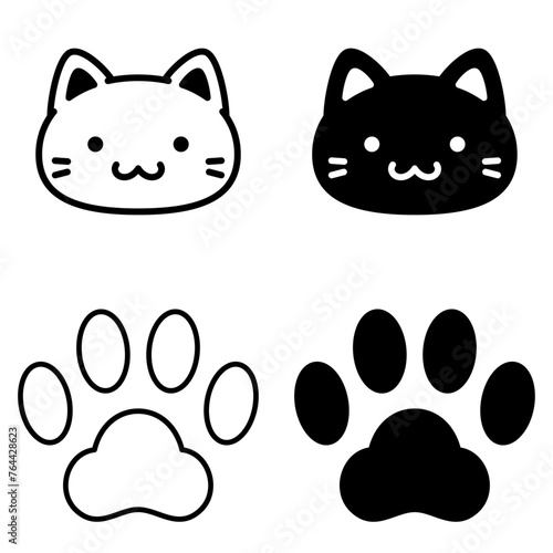 猫と肉球のイラストセット