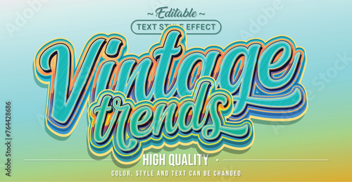 Editable text style effect - Vintage Trends text style theme.