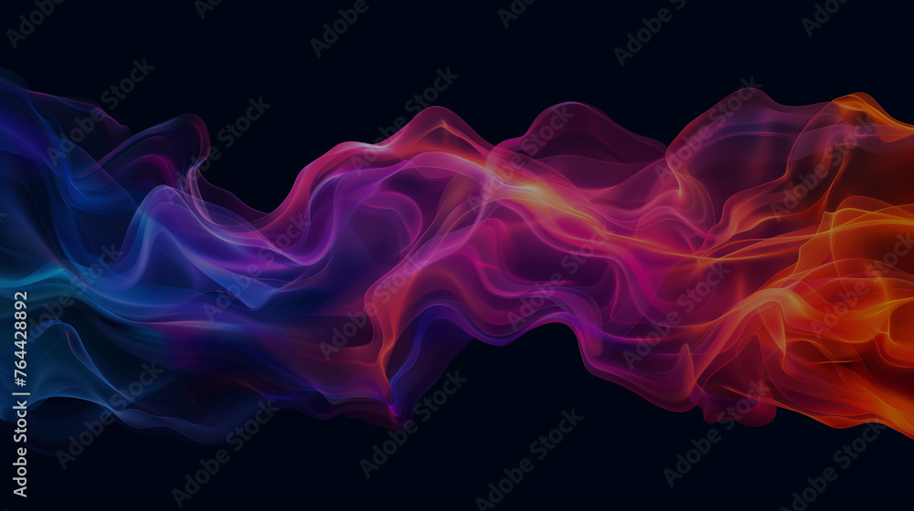 Abstract colorfull ink fluid swirl on black background wallpaper