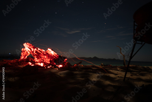 fire on beach