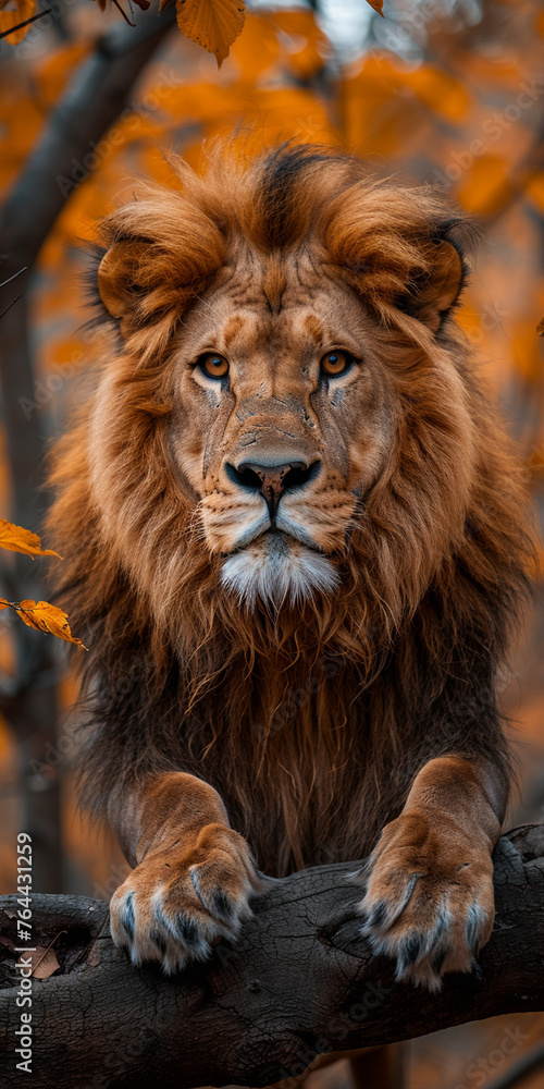 Lion Looking At Camera Lens Lion Looking At Camera Lens