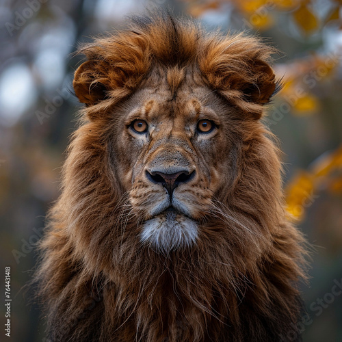Lion Looking At Camera Lens