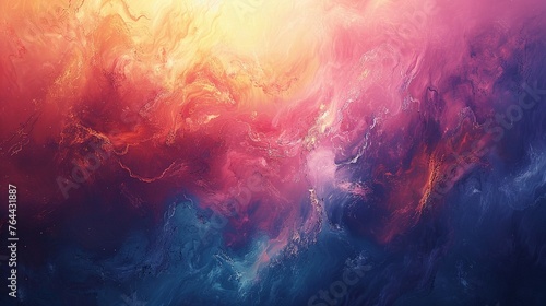 Fiery Watercolor Sky: Abstract Background with Strokes and Smoke Texture photo